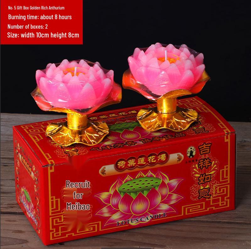 Lotus Lamp Candles: Red Floating Votive Lotus Candles Gift Box