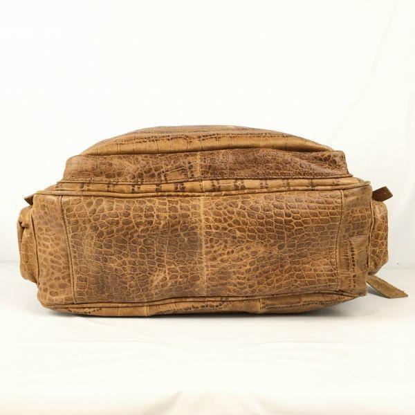 Connie Line Genuine Leather Boston Bag Brown Multiple Pockets Shoulder Carry(USED)