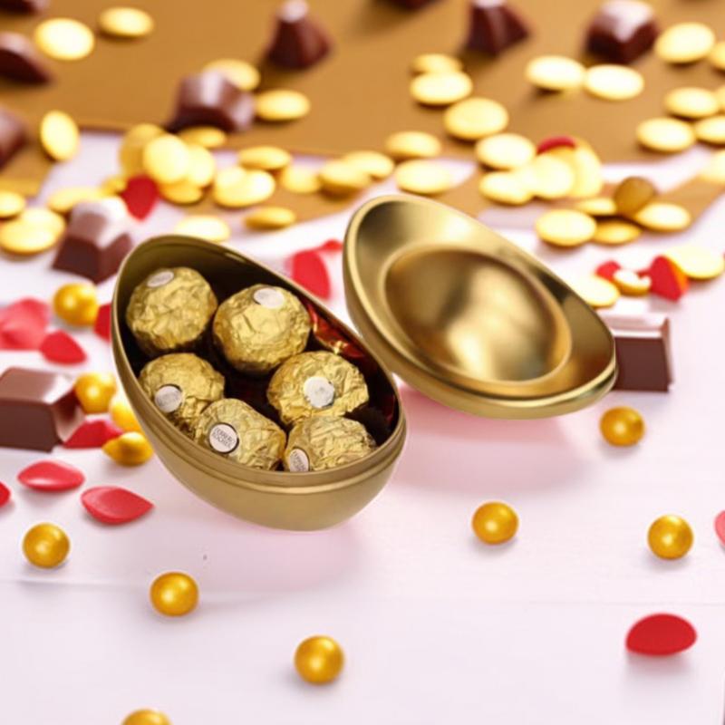 1/3Pcs Ingot Shaped Tinplate Candy Box Storage Biscuits Treats Tea Jar Gift Container With Lid For Wedding Party Decorative Boxe