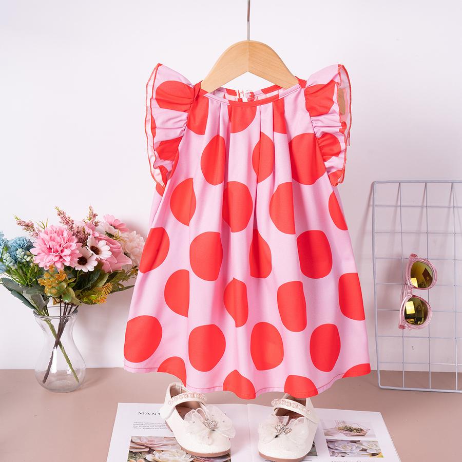 

Summer Brazilian Girls Baby Romper Dress with Short Sleeve Floral Print Cute Flower Multi-Color 80cm рожевий