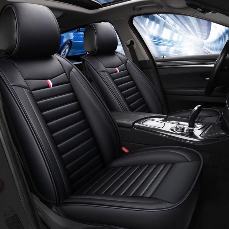 Car Seat Cover Front/Rear Vehicle Cushion For Women Not Moves Universal Pu Leather Black/Red Non-Slide For Seat Ibiza X1