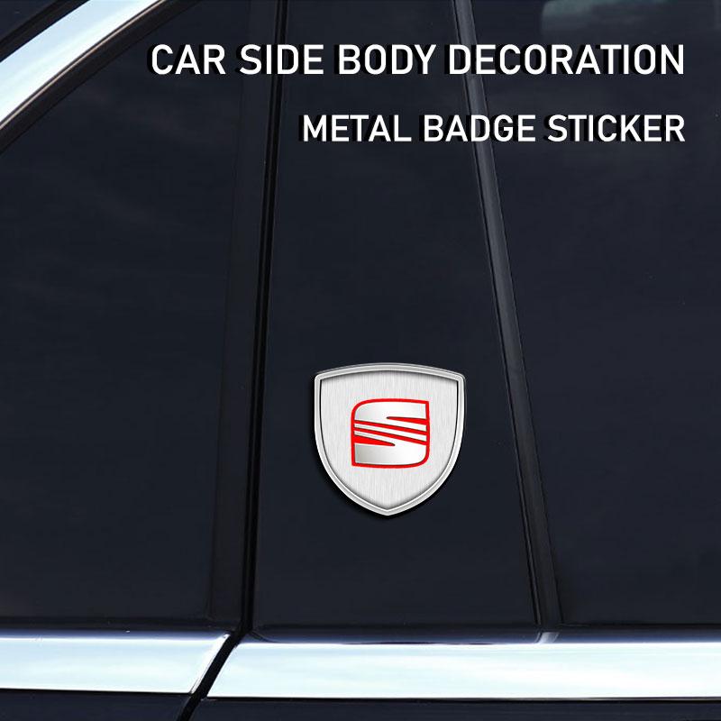 1Pcs 3D Metal Auto Door Shield Emblem Car Body Badge Sticker Styling for SEAT Leon FR 5 6 MII Altea 5F Ibiza Toledo Cordoba Alhambra MK3