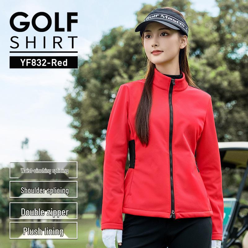 PGM Women s Golf Apparel: Autumn/Winter Long Sleeve Plus Velvet Waterproof Sports Jacket M