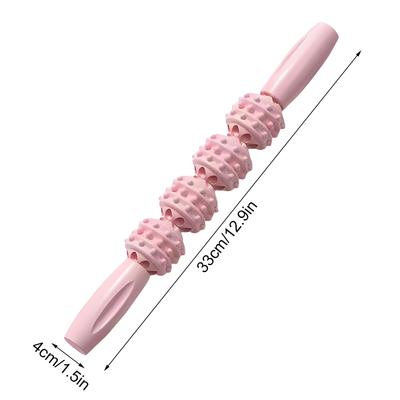4-Wheel Massage Stick Leg Beautizer with Cylindrical Handle Ring Stick Deep Tissue Trigger Point Rapid Recovery