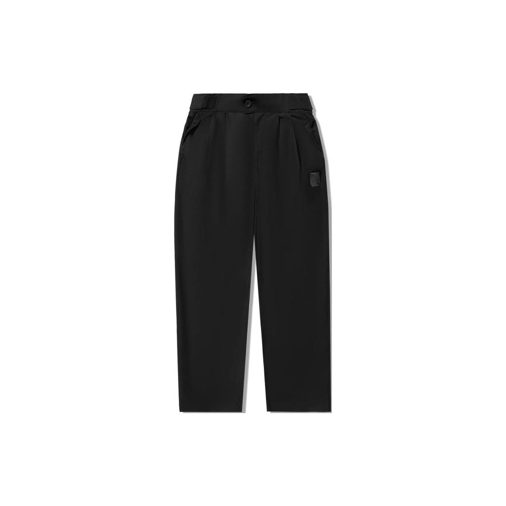 Li Ning X Jackie Chan Collaboration Kung Fu Series Solid Color Straight Loose Breathable Casual Pants Men Pants Black AKXU093-2