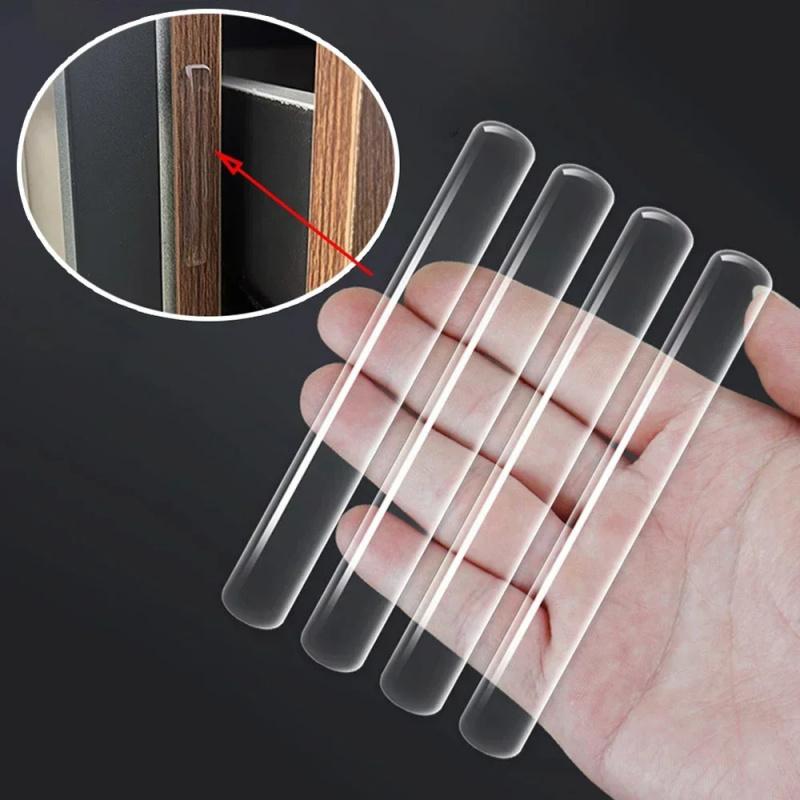 10- Pcs Self-adhesive Silicone Furniture Pads, Cot Bumper Pads, Fridge Bumper Strips, Wall Protection Strips, Silent Door Stops