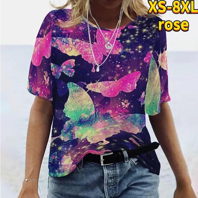 Модная женская темно-фиолетовая футболка с бабочкой — фото 11