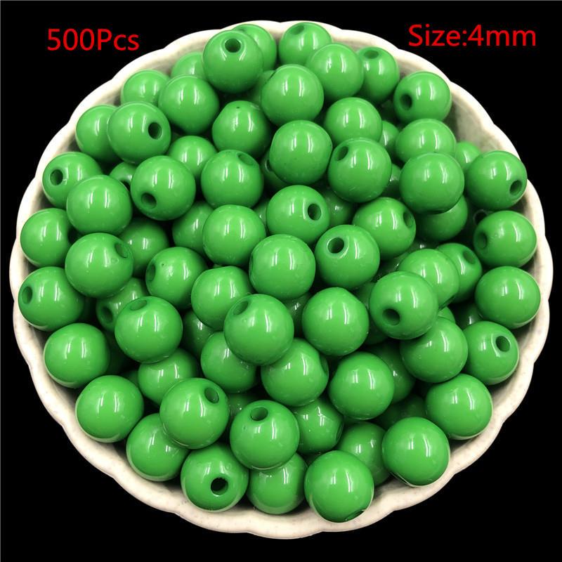 4mm/500 stk Bakte farge hirseperler Glassperler løse perler Kryssperler DIY Materiale Ensfarget risperler DIY perler Håndlagde løse plastperler