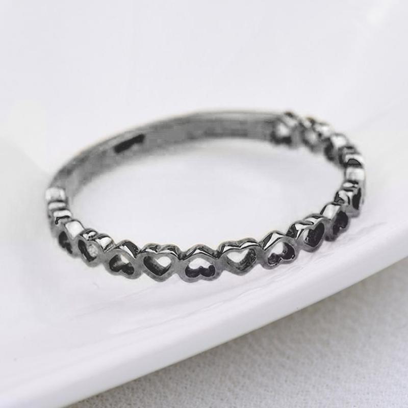 Exquisite Heart to Heart Finger Rings Women Simple Stylish Metal Rings Daily Wear Statement Accessories Drop Ship Jewelry