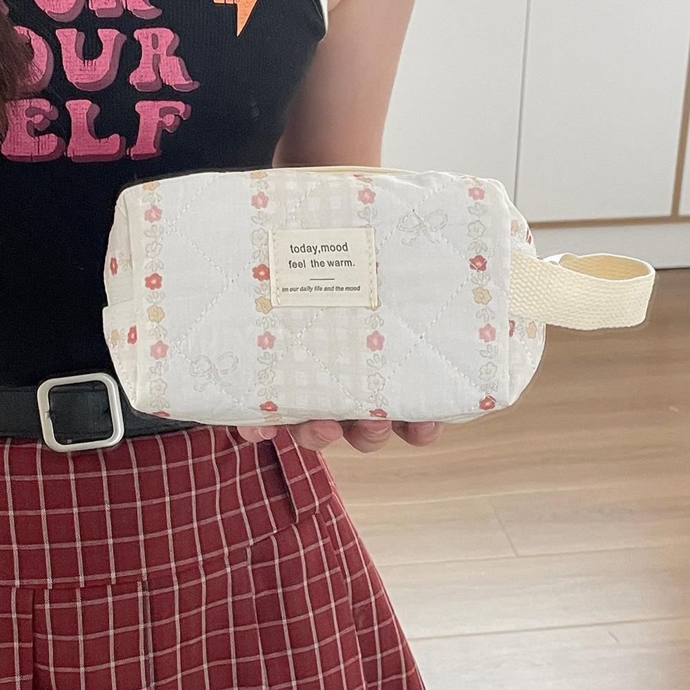 

Fashion Mini Flower Women Makeup Quilting Bag Portable Cosmetic Toiletry Storage Handbag Travel Organizer Pouch Zipper Bags