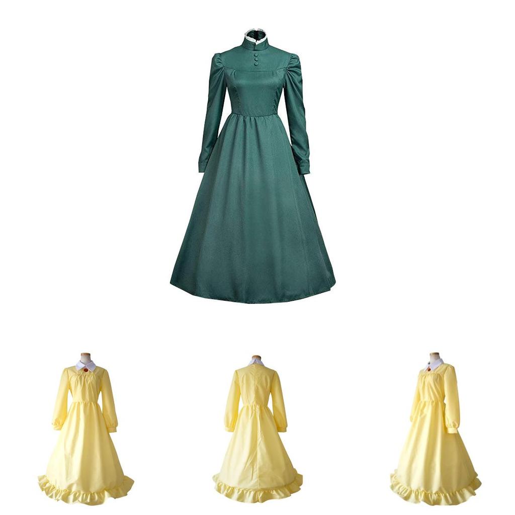 Howl's Moving Castle Sophie Women Buttoned Chest Dress Cosplay Uniform