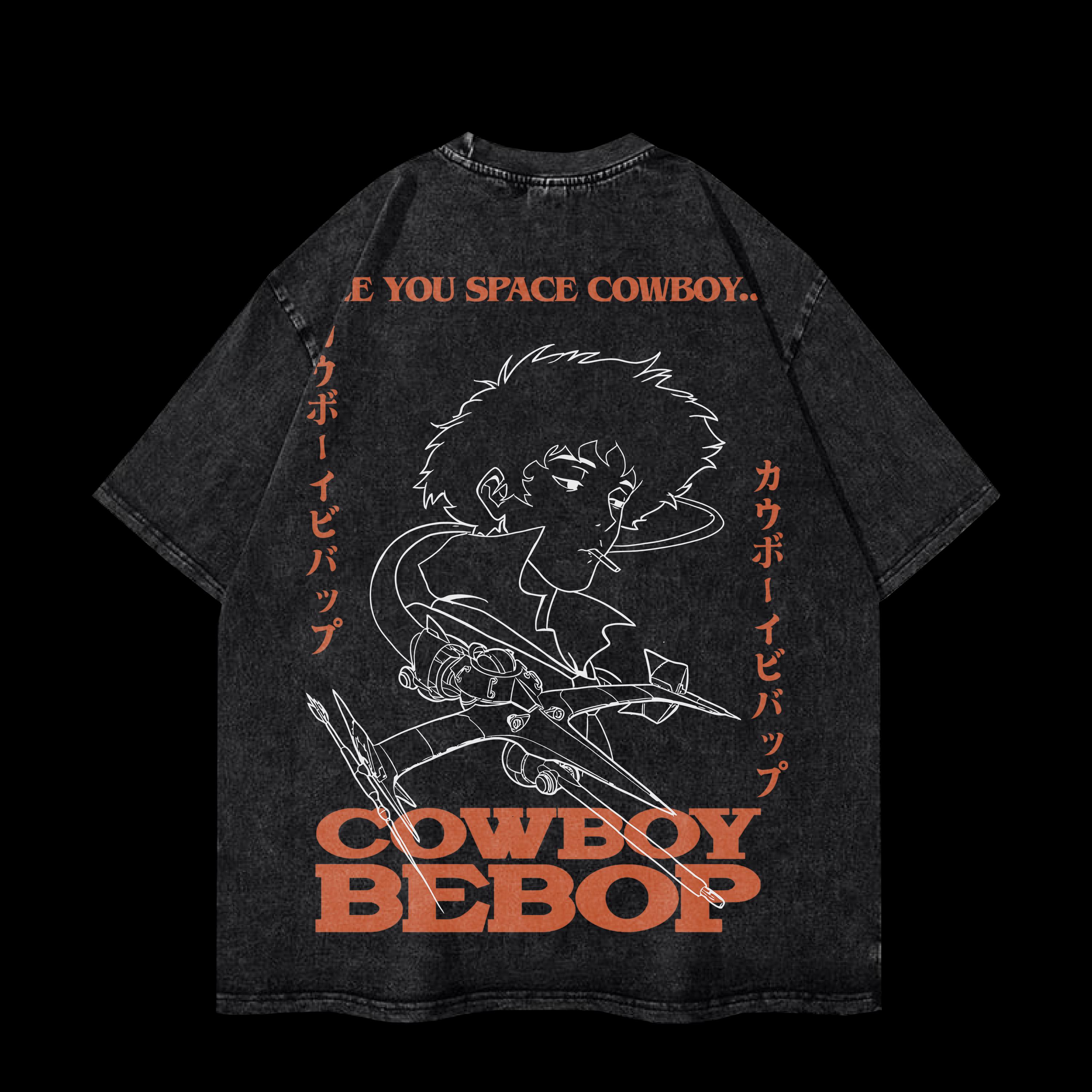 

Винтажная футболка аниме женская и мужская стираная футболка лето харадзюку Y2K уличная одежда ковбой бибоп унисекс топы одежда 3XL