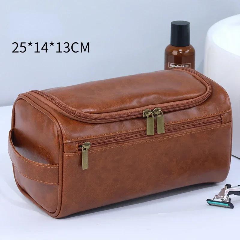 Men Vintage Luxury Toiletry Bag Travel Necessary Business Cosmetic Makeup Cases Male Hanging Storage Wash Bags Portable