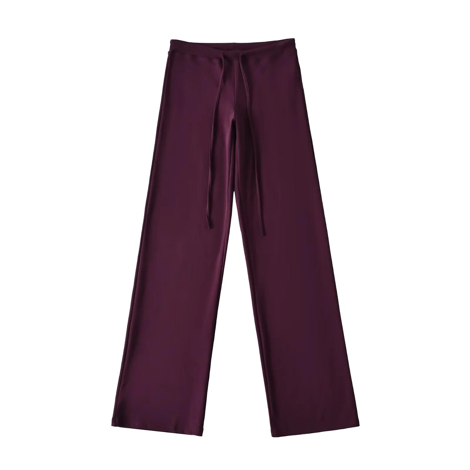 

European Style Women s Versatile Straight-Leg Drawstring Pants - Mid-Low Waist, Casual Drapey Yoga Wear M/Recommended 102-112 lbs