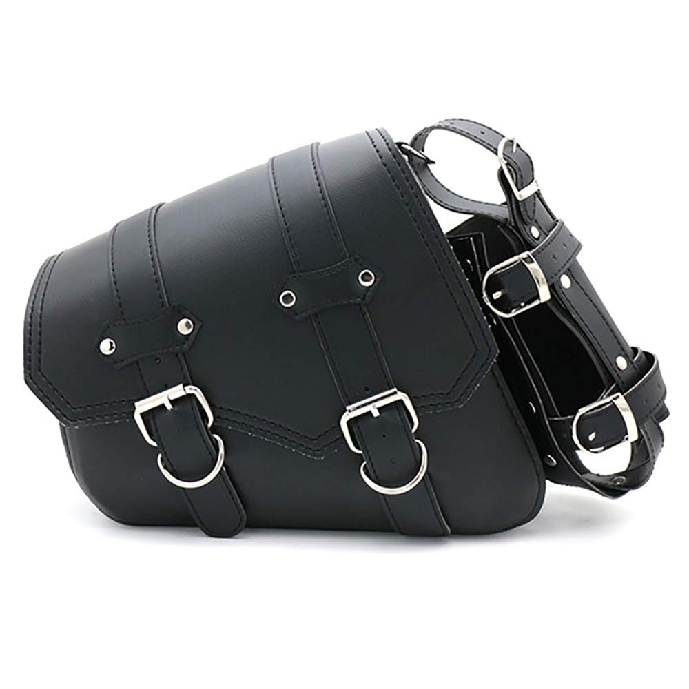

ONGMEIL Universal Motorcycle Leather PU for Harley Sportster 40 Street Aftermarket Saddlebag, Leather, 883, 1200, 40, Bikes, (Left Side)