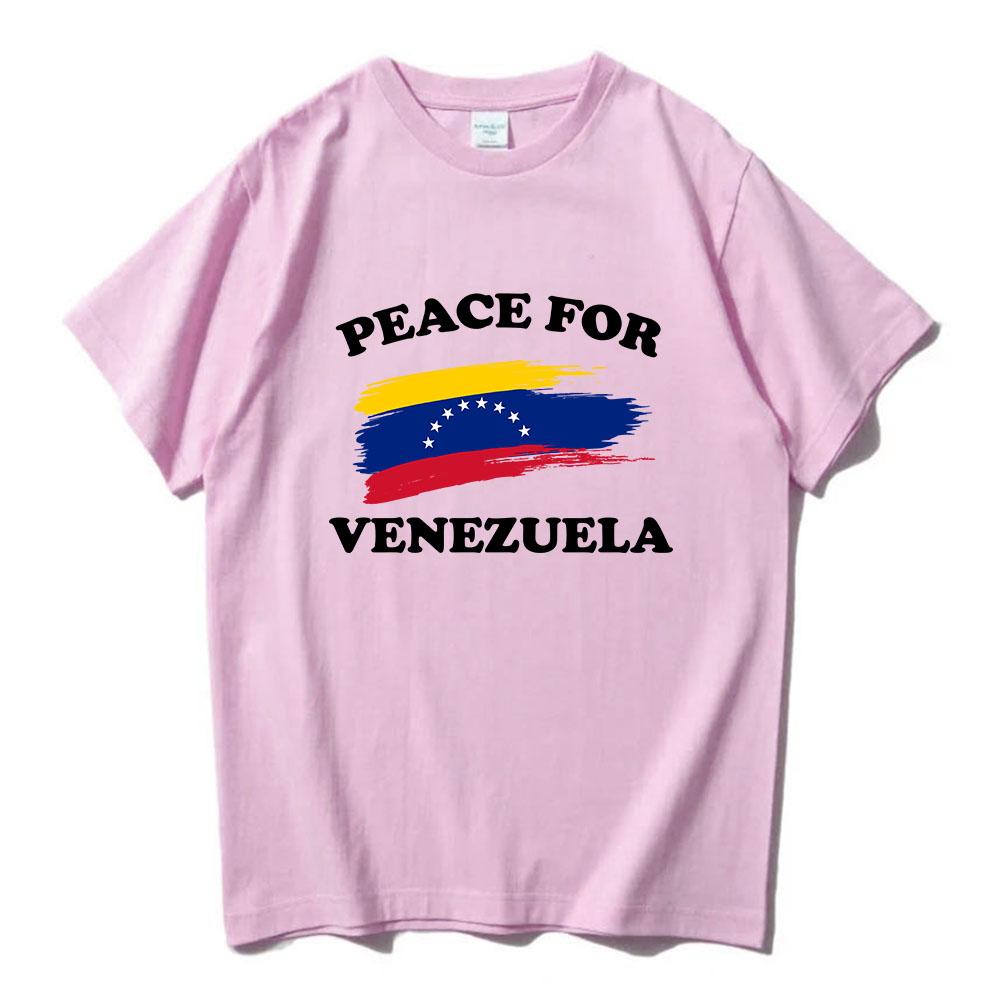 Freedom Peace for Venezuela T-shirt Unisex Clothing Cotton Short Sleeve Casual Crew Neck Tshirts Streetwear Print T Shirt