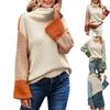 Autumn New Long Sleeve Loose Turtleneck Knitted Sweater Women Winter Vintage Plus Size Pullover Sweaters Ladies Elegant Fashion Casual Knitwear 25096