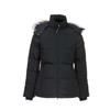 Womens Hooded Down Jacket With Removable Raccoon Fur Trim 90% White Duck Slim Fit Winter Coat