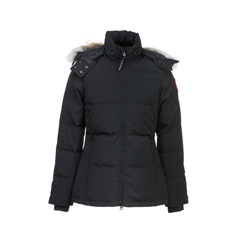 Womens Hooded Down Jacket With Removable Raccoon Fur Trim 90% White Duck Slim Fit Winter Coat