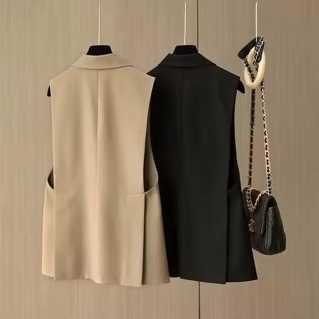 Frühling Herbst Elegant Minimalistisch Damen Oberbekleidung Anzugjacke Weste