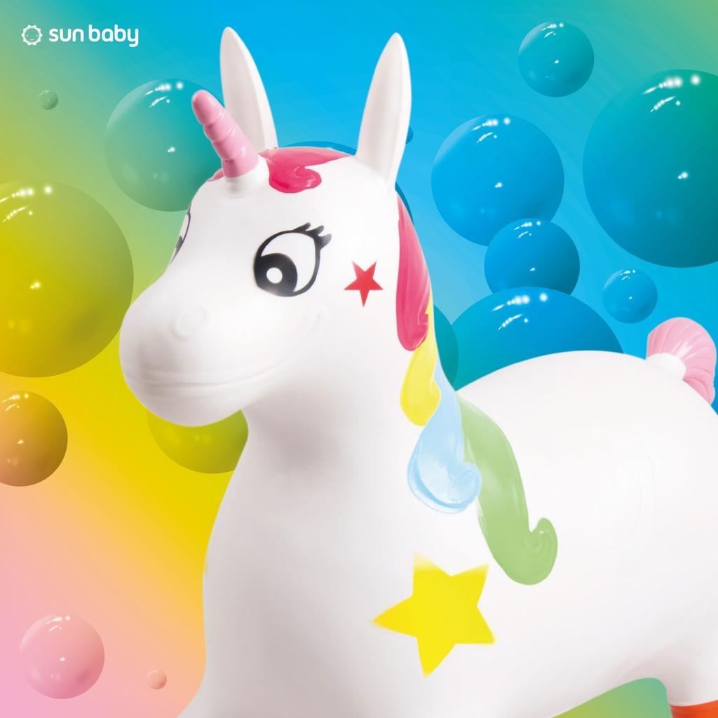 Children's jumping jack with pump White Unicorn