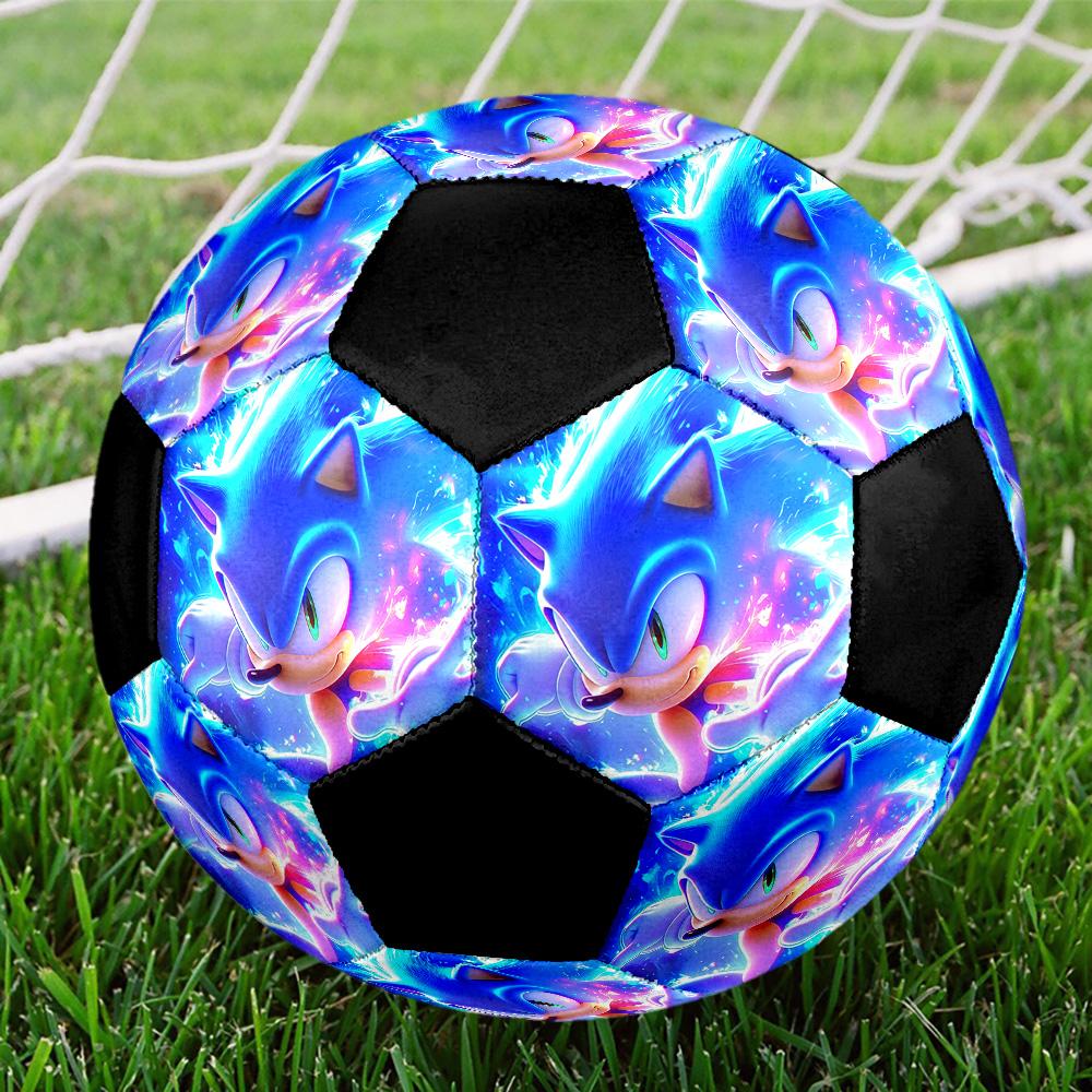 Sonic the Hedgehog Soccer Ball Colorful All Ages Machine Stitched PVC Competition Ready Durable High-Bounce.SIZE5
