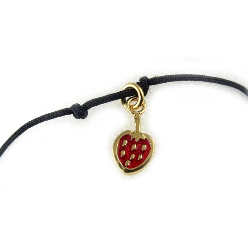 Les Trésors De Lily [K9642] - Red 'Strawberry' Gold Plated Bracelet