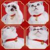 Pet Collar Cat Fashionable Pet New Year Adjustable Necklace Red Rope Chinese Traditional Lucky Bless Hand Knitted Cat Scarf