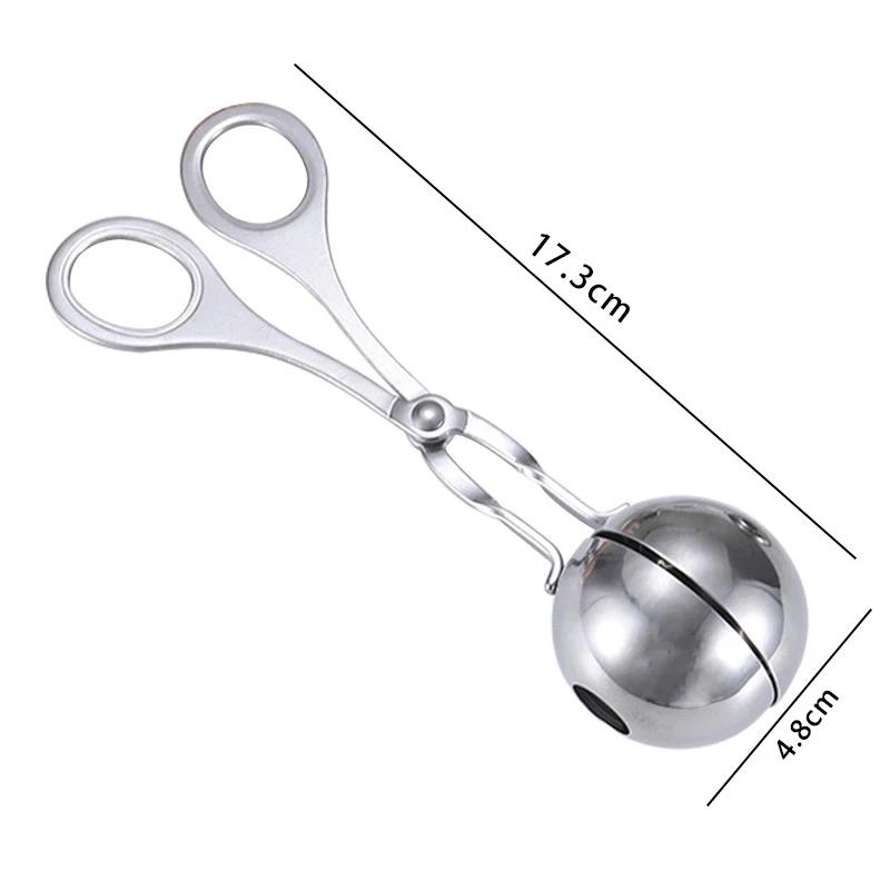 Strumento per fare le polpette di carne, clip in acciaio inox, cucchiaio rotondo per formare le polpette di riso, stampo per fare le polpette, gadget da cucina antiaderente e ripieno