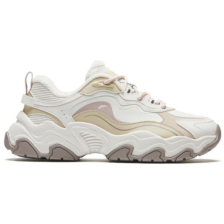 Anta Meteor 3 Comfortable Trendy Durable Lightweight Low-Top Casual Shoes Women Casual Shoes White Beige 122448856-11