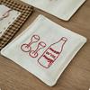 4 pièces sous-verres rustiques en coton, dessous de verre tissés à carreaux brodés à la main pour tasses à café et à thé, protège-table lavable résistant à la chaleur pour la maison