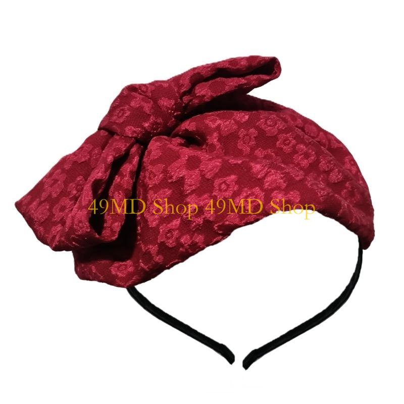 49MD Luxurious Bows Headband With Fashion Bowknot Fascinator Hat Headpiece Hair Decoration for Women and Girls красный