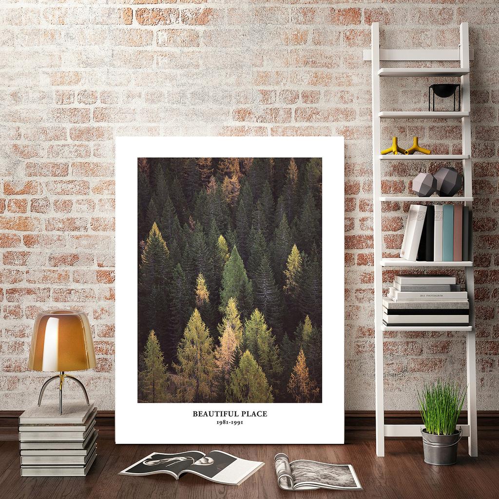 Nordic Landscape Boat Art Nature Forest Deer Animal Print Canvas Mural Poster and Edition Lake View Home Decor