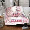 Cute Bunny With Pink Roses Home Blankets Comfortable Soft Lightweight Multiseasonal Blanket For Picnics Sofas Offices Beds Living Rooms Perfect Gift