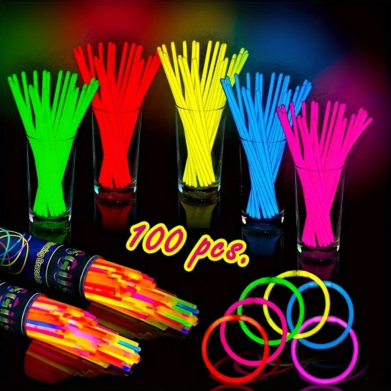 100pcs Mixed Color Glow Sticks Bracelet Necklace Set - Party Supplies & Decorations - Plastic Glow Sticks for Concerts, Festivals & Parties
