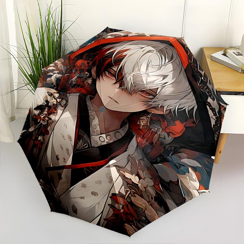 

1pc Floral Printed Automatic Opening Folding Umbrella with 8-Bone Iron Frame - Perfect for Outdoor Use, Festive Gifts, Travel, Daily Use, Suitabl