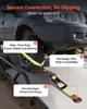 Wheel Chock Tie-Down Kit, Tire-Style Motorcycle Tie-Down System, Car Tie Down Kit with Flat Hook, Break Strength 4540 Kg & Working Load 1512 Kg