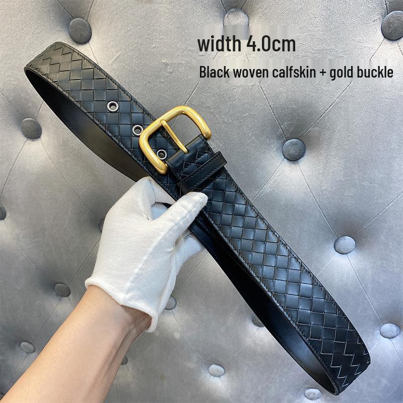 

Мужской плетеный кожаный ремень ручной работы - Роскошный повседневный стиль, Кожа коровьей шкуры высшего слоя 115cm (Waist 35-36)