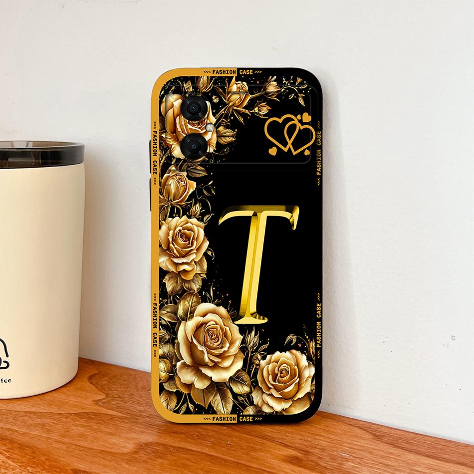 Case For Xiaomi Poco M4 M3 Pro Luxury Rose Letters Soft Smooth Liquid Silicone Housing For Poco M 4 M 3 Lightweight Phone Cover