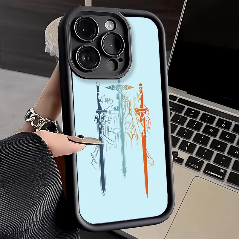 Sword Art Online Anime Phone Case for iPhone 16 17 Air 16E 15 Pro Max 14 Plus 13 12 Mini Capa Soft Shell Silicone Funda