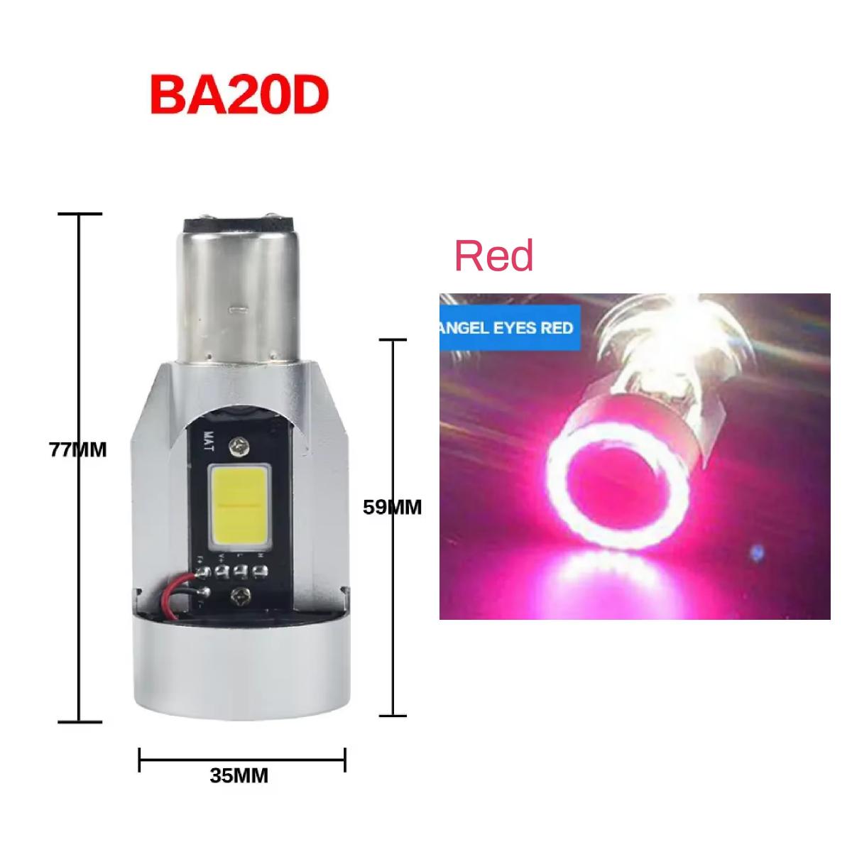 

1pc Angel Eye BA20d H4 LED Headlight Red Blue Aperture High Low Beams Fog Lamp H4 Led Car Headlamp H4 Led Motorcycle Headlights