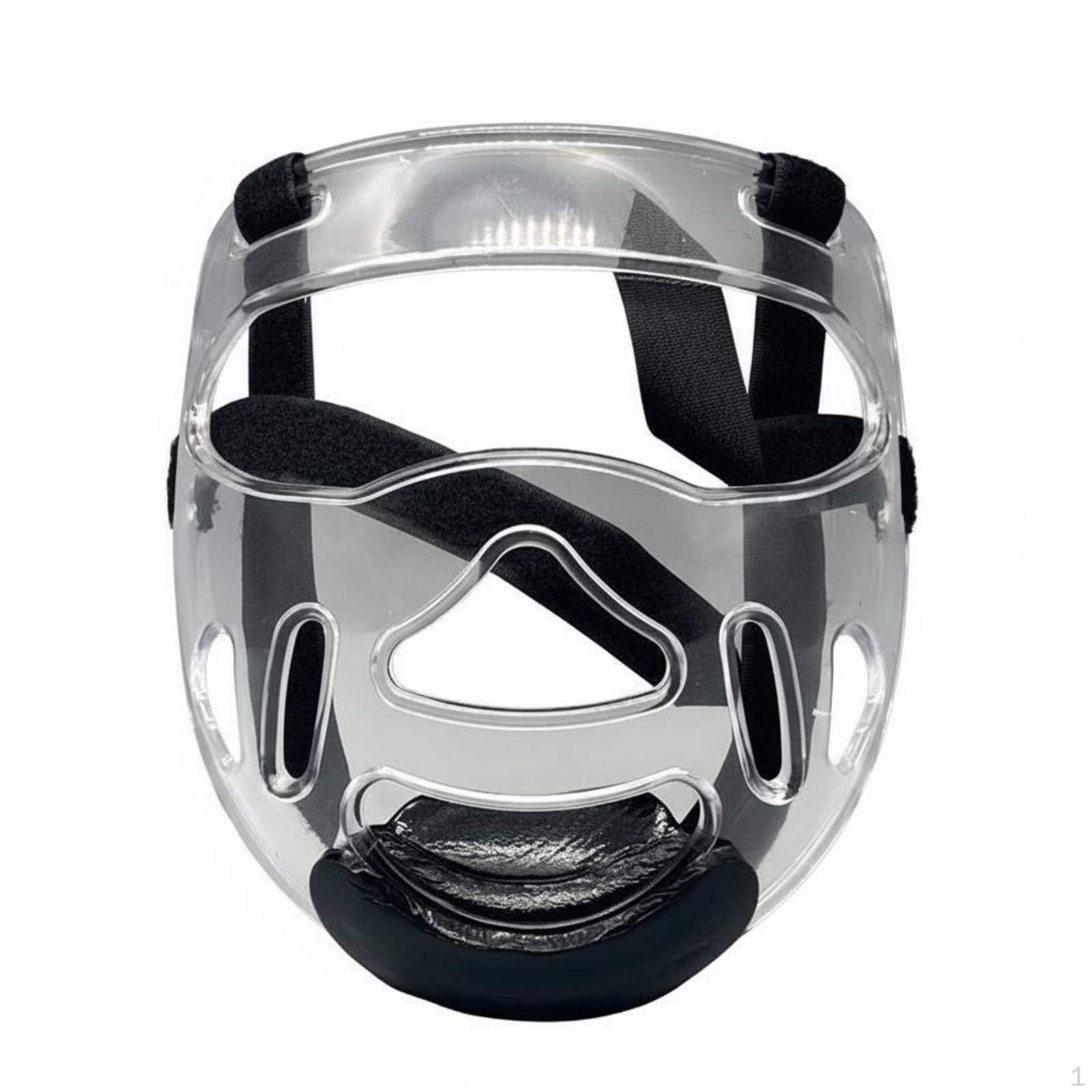 Detachable Face Guard Helmet Clear Vision Taekwondo Headgear with Impact Resistant S Mask