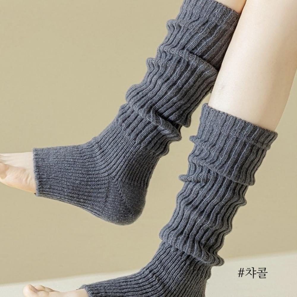 Winter Knit Leg Warmers – Thick Ribbed Design,6COLOR From Korea