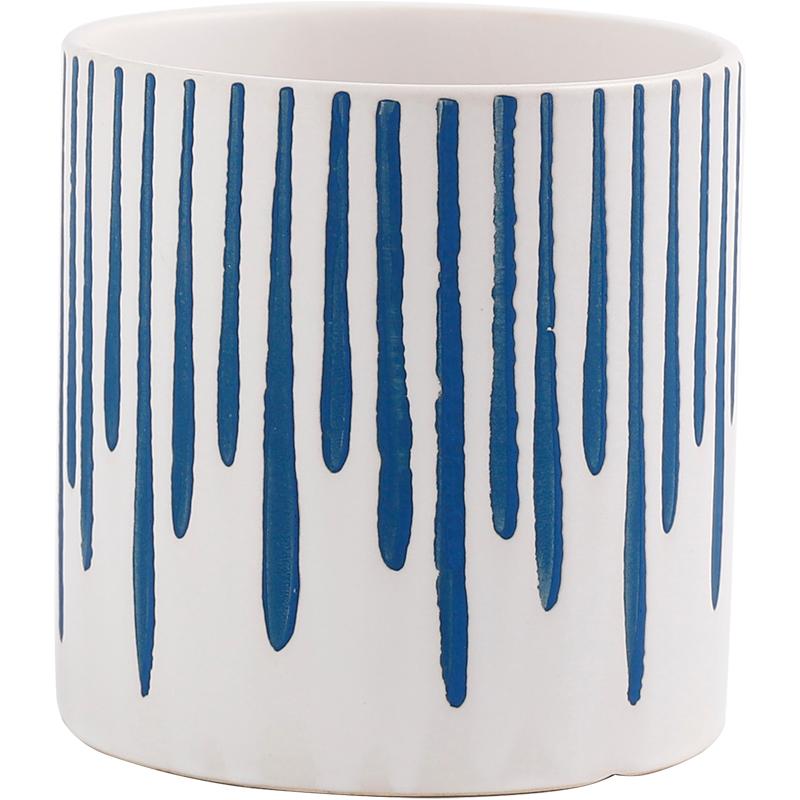 Modern Nordic Ceramic Flower Pot Living Room Interior Countertop Vase Simple Geometric Pattern Flower Plant Flower Pot Gardening