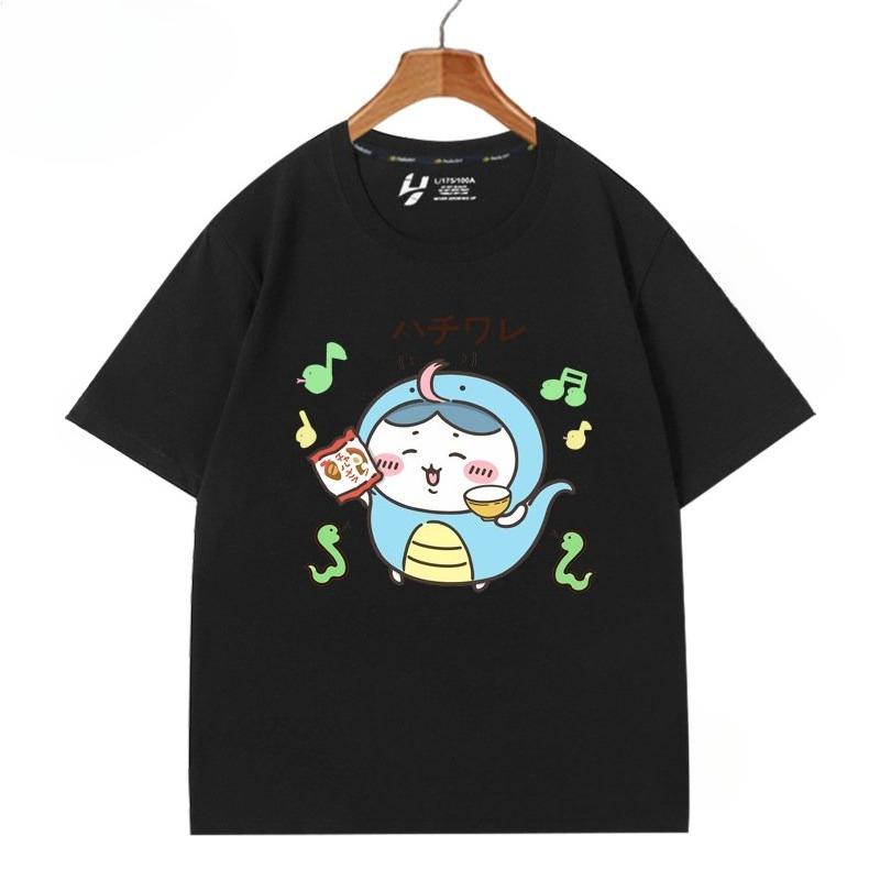 Chiikawa Simple Cartoon Character Graphic TShirt Unisex Couple Casual Summer ShortSleeve Oversized Streetwear Daily Top