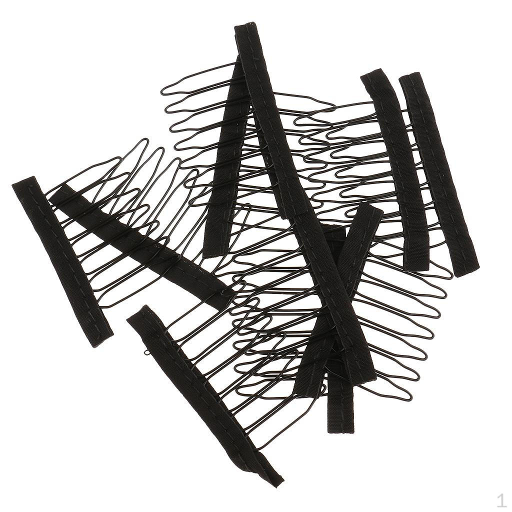 Combs Clips for Hair Pieces Extensions Clip 10 Pieces, , L