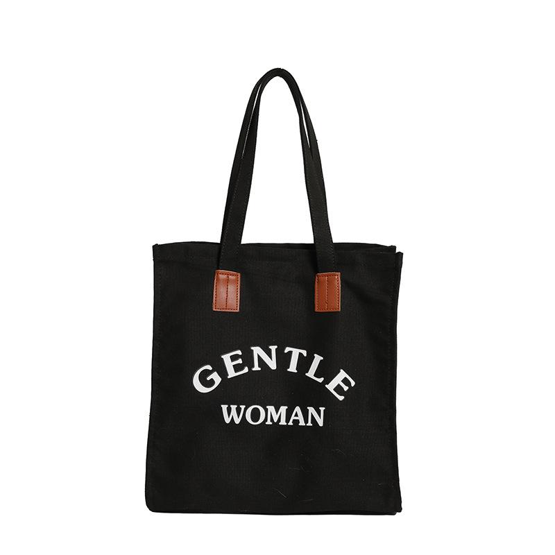 Large capacity canvas bag women's 2025 autumn and winter casual fashion shoulder bag alphabet commuter class tote bag
