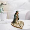 Religious Souvenir Virgin Mary Rosary Holder Resin or Jesus Figurine Jewelry Dish Our Lady Beliefs Decor Prayer Gift Catholic for Home Bedroom