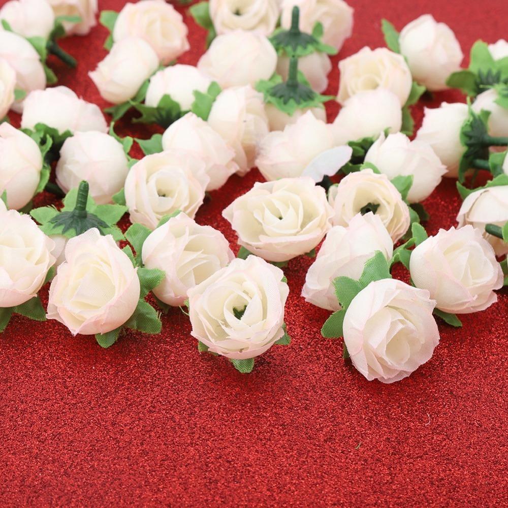 50pcs Champagne Color Artificial Peony Heads Artificial Rose Heads Party Background