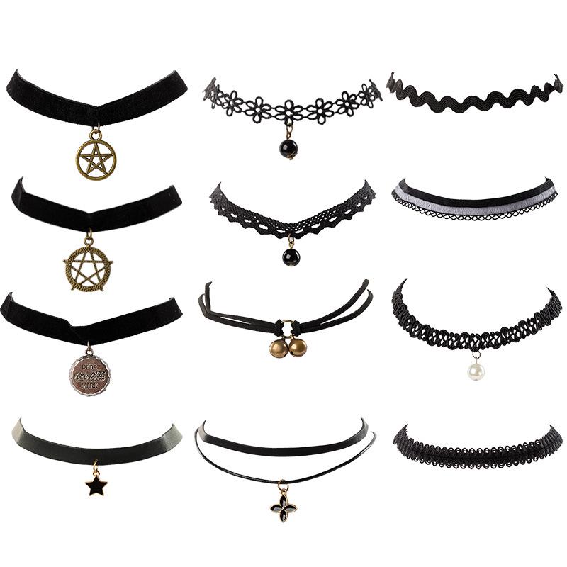 Korean Style Lace Choker Necklace Set